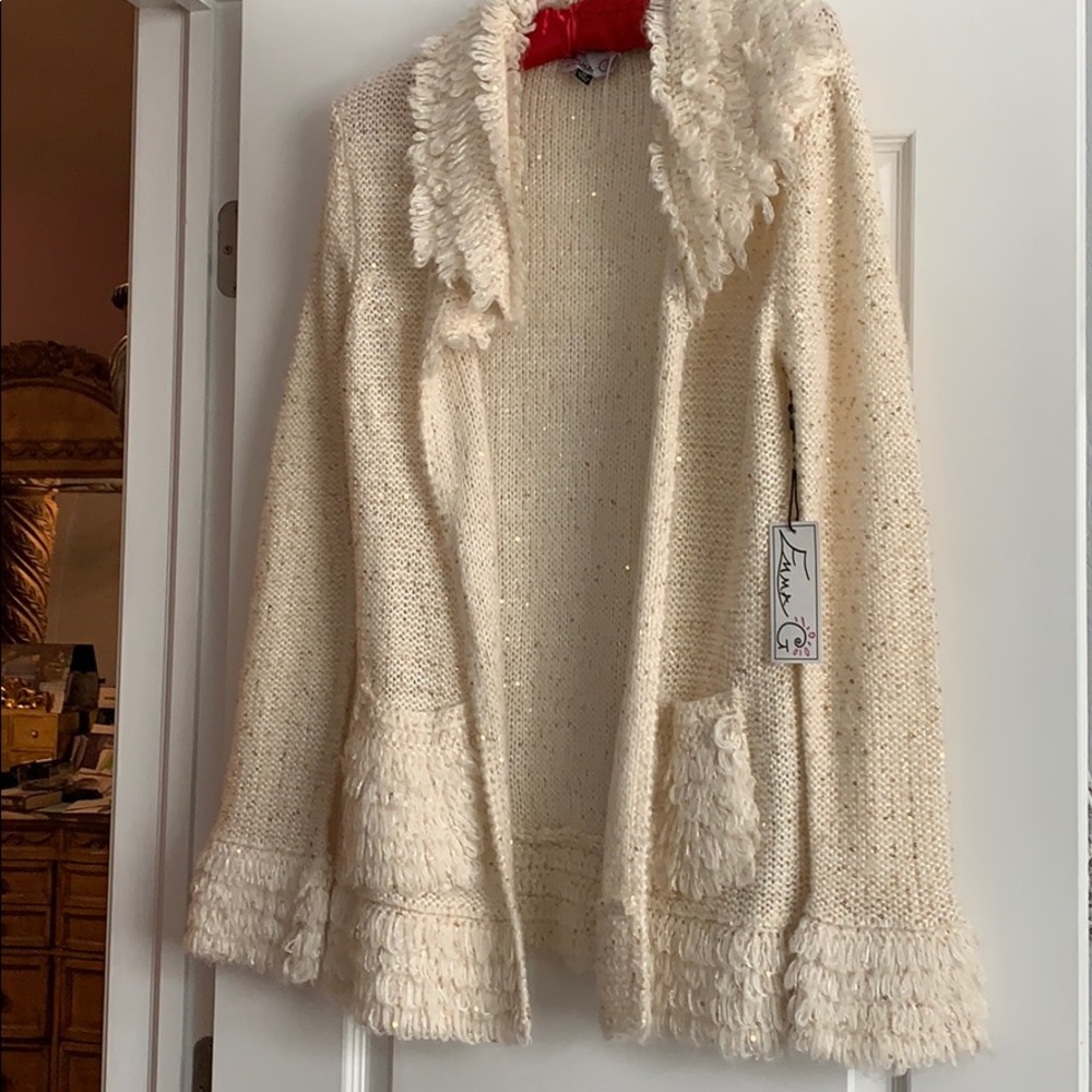 Cream and gold sweater Jacket